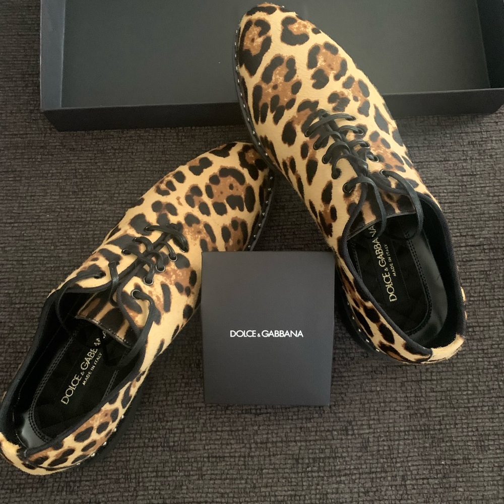 Dolce & Gabbana Animal Print, Calf Hair Oxfords